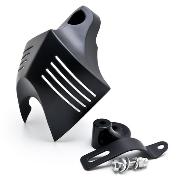 Krator Black Big Twin Horn Cover Stock Cowbell Horns For 2004-2007 Harley Davidson Motorcycles
